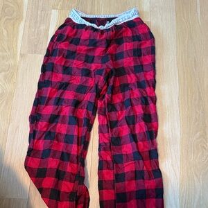 Hollister Red and Black Plaid Pajama Pants